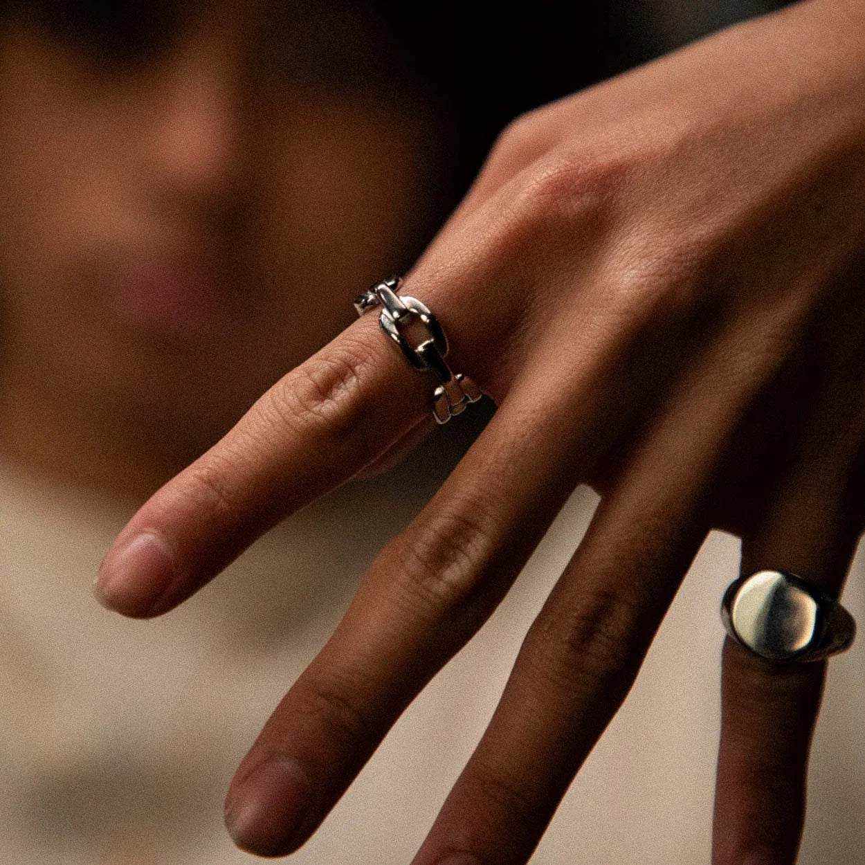 LINKED RING | SILVER - Bozhirings