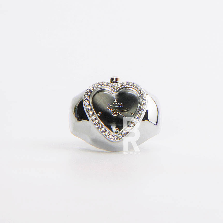 HEART RING | SILVER GRAY – Bozhirings BOZHIRINGS HEART RING SILVER GRAYリングウォッチ