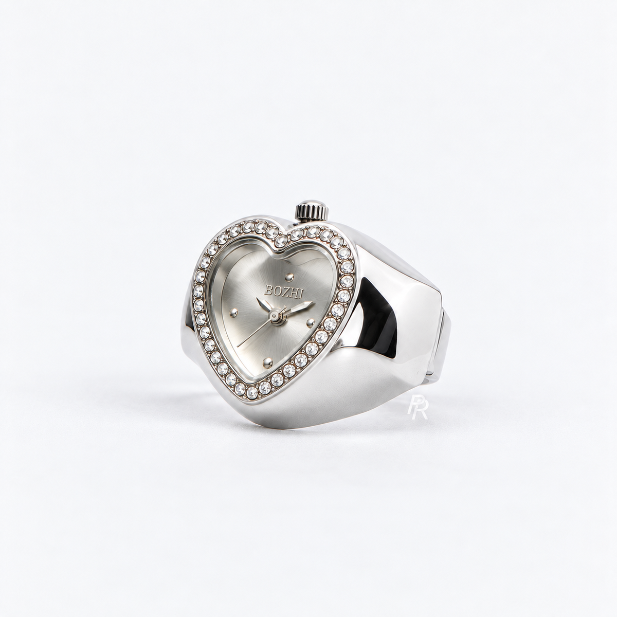 ANILLO DE CORAZÓN | BLANCO PLATEADO