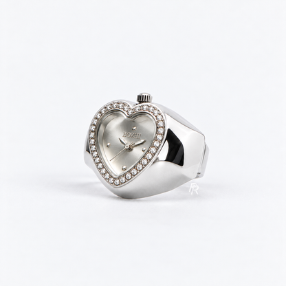 ANILLO DE CORAZÓN | BLANCO PLATEADO