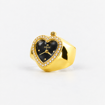 HEART RING | GOLD BLACK