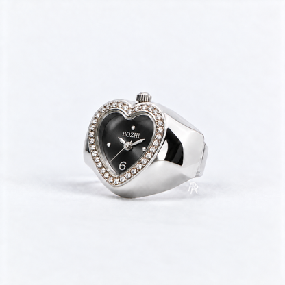 ANILLO DE CORAZÓN | GRIS PLATA