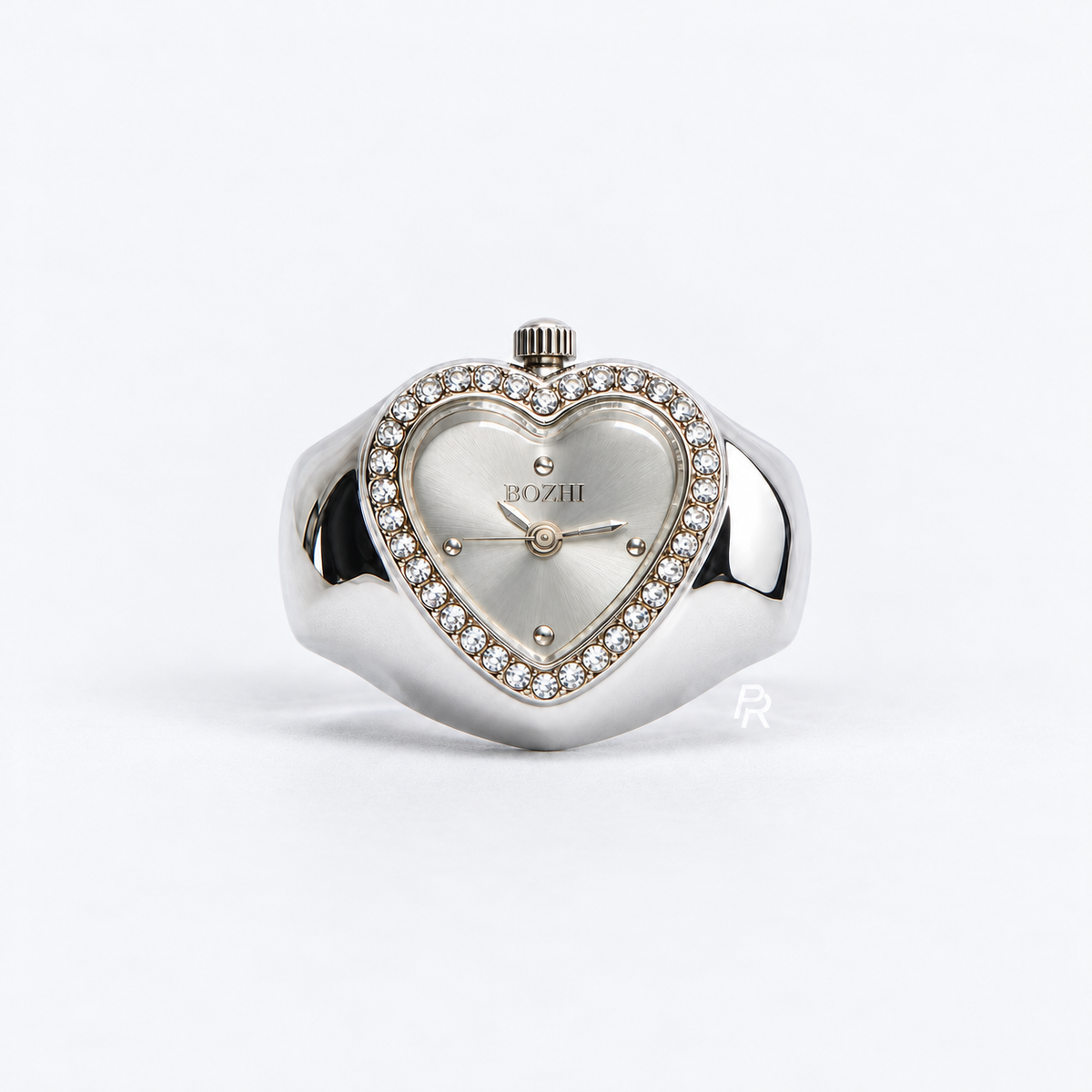 ANILLO DE CORAZÓN | BLANCO PLATEADO