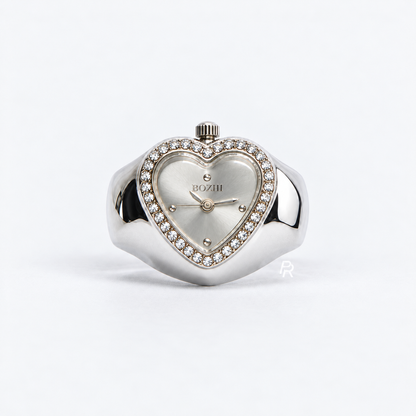 ANILLO DE CORAZÓN | BLANCO PLATEADO