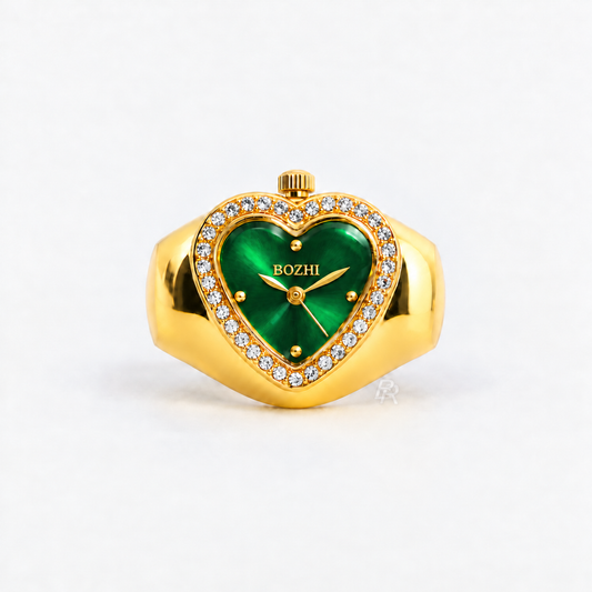 HEART RING | GOLD GREEN