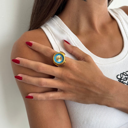 MIDNIGHT RING | GOLD BLUE - Bozhirings