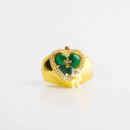 HEART RING | GOLD GREEN