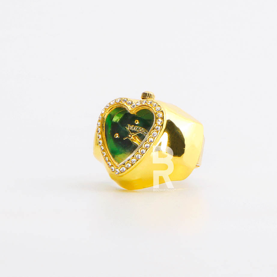 HEART RING | GOLD GREEN