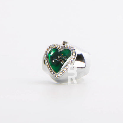 HEART RING | SILVER GREEN