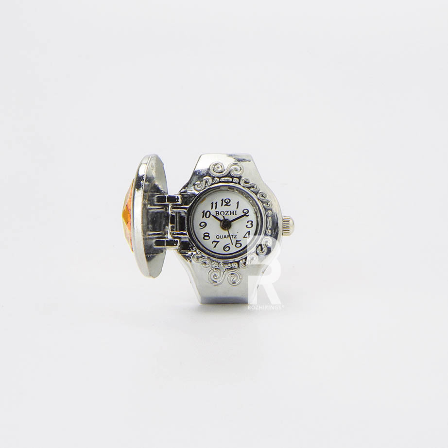 STONE RING | ORANGE SILVER