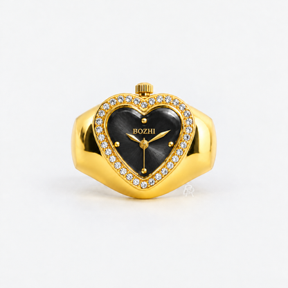 HEART RING | GOLD BLACK