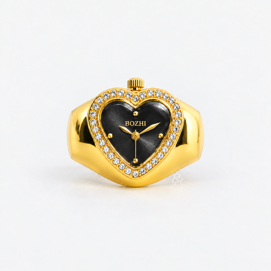 HEART RING | GOLD BLACK