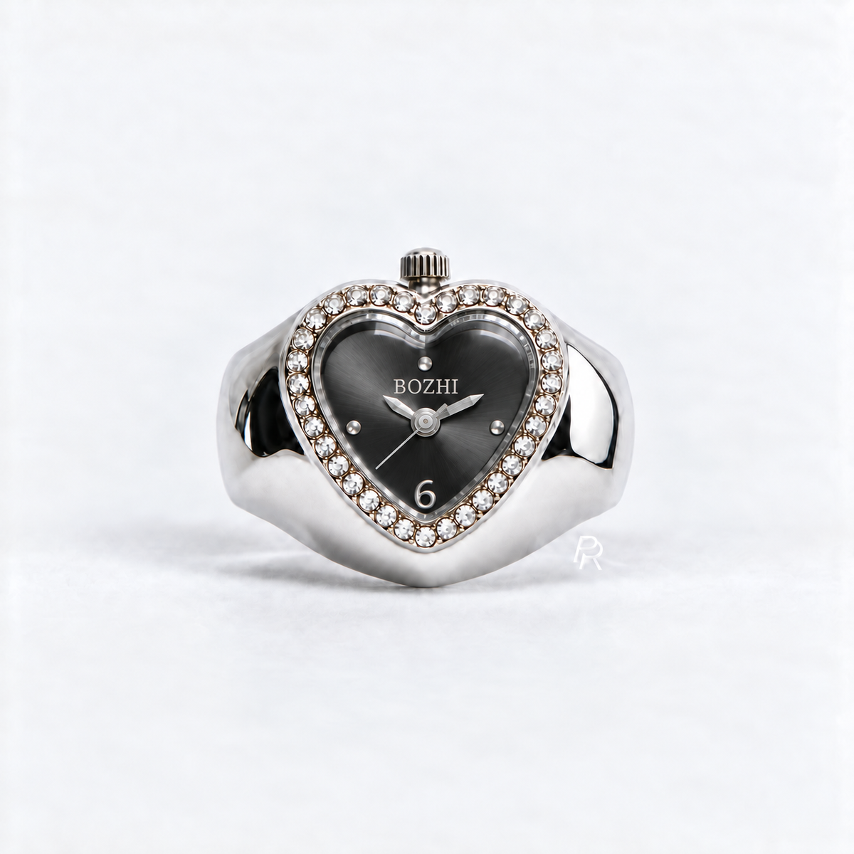 ANILLO DE CORAZÓN | GRIS PLATA