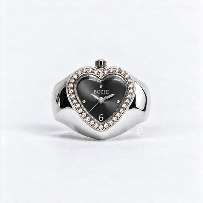 ANILLO DE CORAZÓN | GRIS PLATA