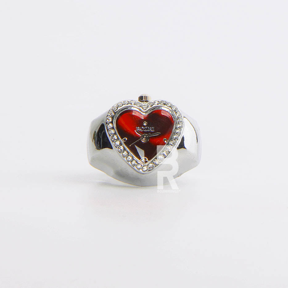 HEART RING | SILVER RED