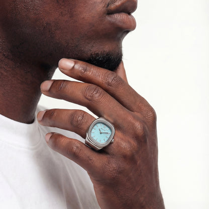 NAUTILUS RING | SILVER TIFFANY BLUE