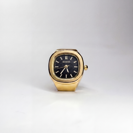NAUTILUS RING | GOLD BLACK